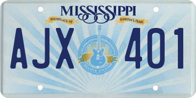 MS license plate AJX401