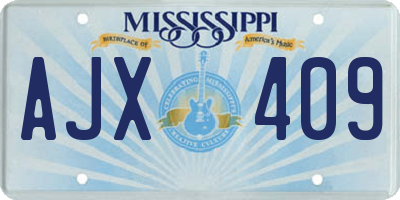 MS license plate AJX409