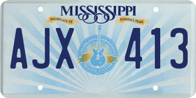 MS license plate AJX413