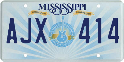 MS license plate AJX414