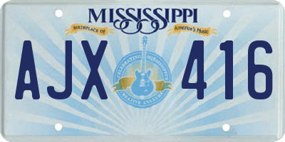 MS license plate AJX416