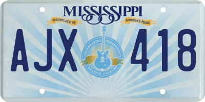 MS license plate AJX418