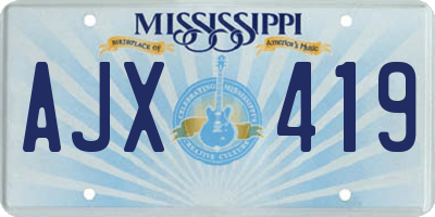 MS license plate AJX419