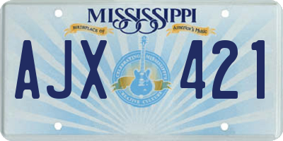 MS license plate AJX421