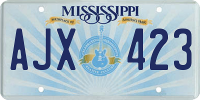 MS license plate AJX423