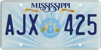 MS license plate AJX425