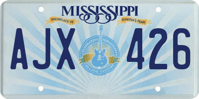 MS license plate AJX426