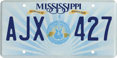 MS license plate AJX427