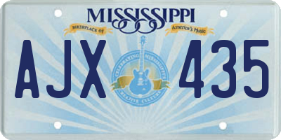 MS license plate AJX435