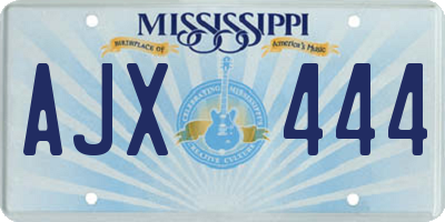 MS license plate AJX444