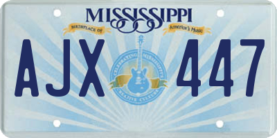 MS license plate AJX447