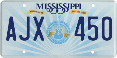 MS license plate AJX450