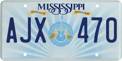 MS license plate AJX470