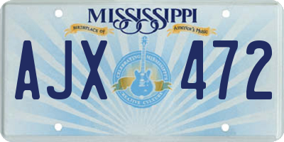MS license plate AJX472