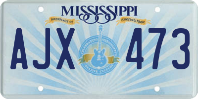 MS license plate AJX473