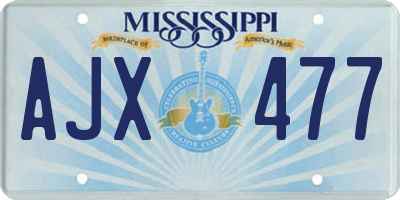 MS license plate AJX477