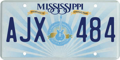 MS license plate AJX484