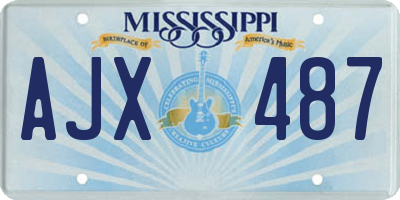 MS license plate AJX487