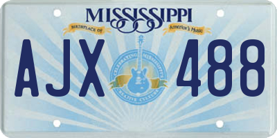 MS license plate AJX488