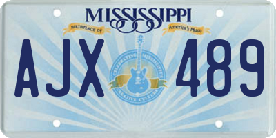 MS license plate AJX489