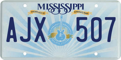 MS license plate AJX507