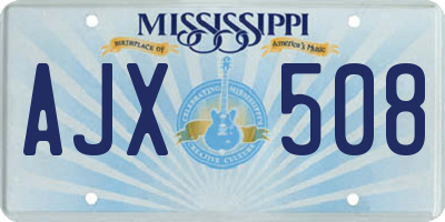 MS license plate AJX508