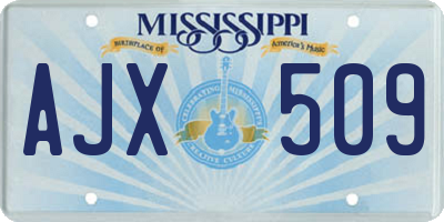 MS license plate AJX509