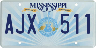 MS license plate AJX511