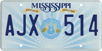 MS license plate AJX514