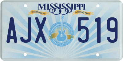MS license plate AJX519