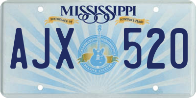 MS license plate AJX520
