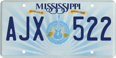 MS license plate AJX522