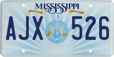 MS license plate AJX526