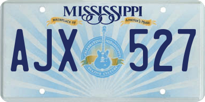 MS license plate AJX527