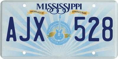 MS license plate AJX528