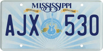 MS license plate AJX530
