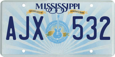 MS license plate AJX532