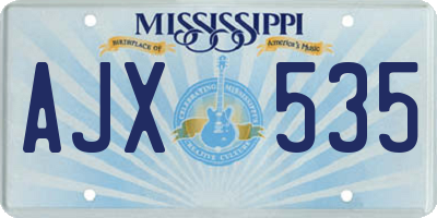 MS license plate AJX535