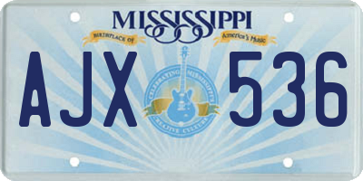 MS license plate AJX536