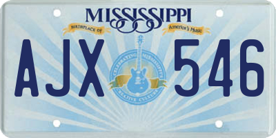 MS license plate AJX546