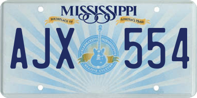 MS license plate AJX554