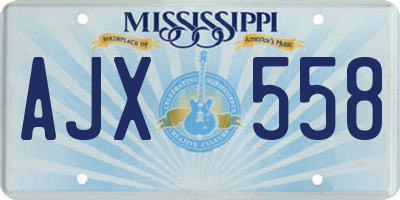 MS license plate AJX558