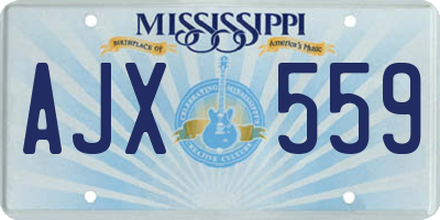 MS license plate AJX559