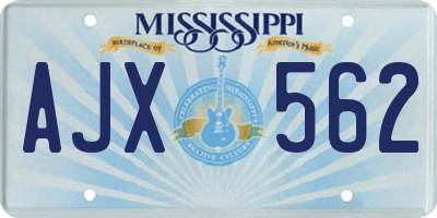 MS license plate AJX562