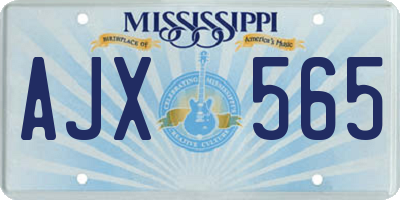 MS license plate AJX565
