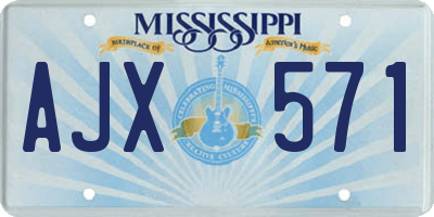 MS license plate AJX571