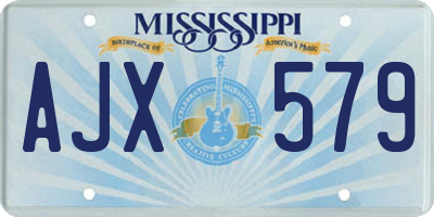 MS license plate AJX579