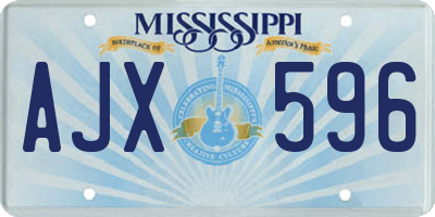MS license plate AJX596