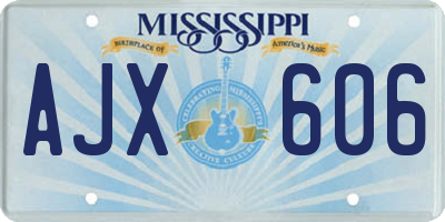 MS license plate AJX606