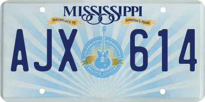 MS license plate AJX614